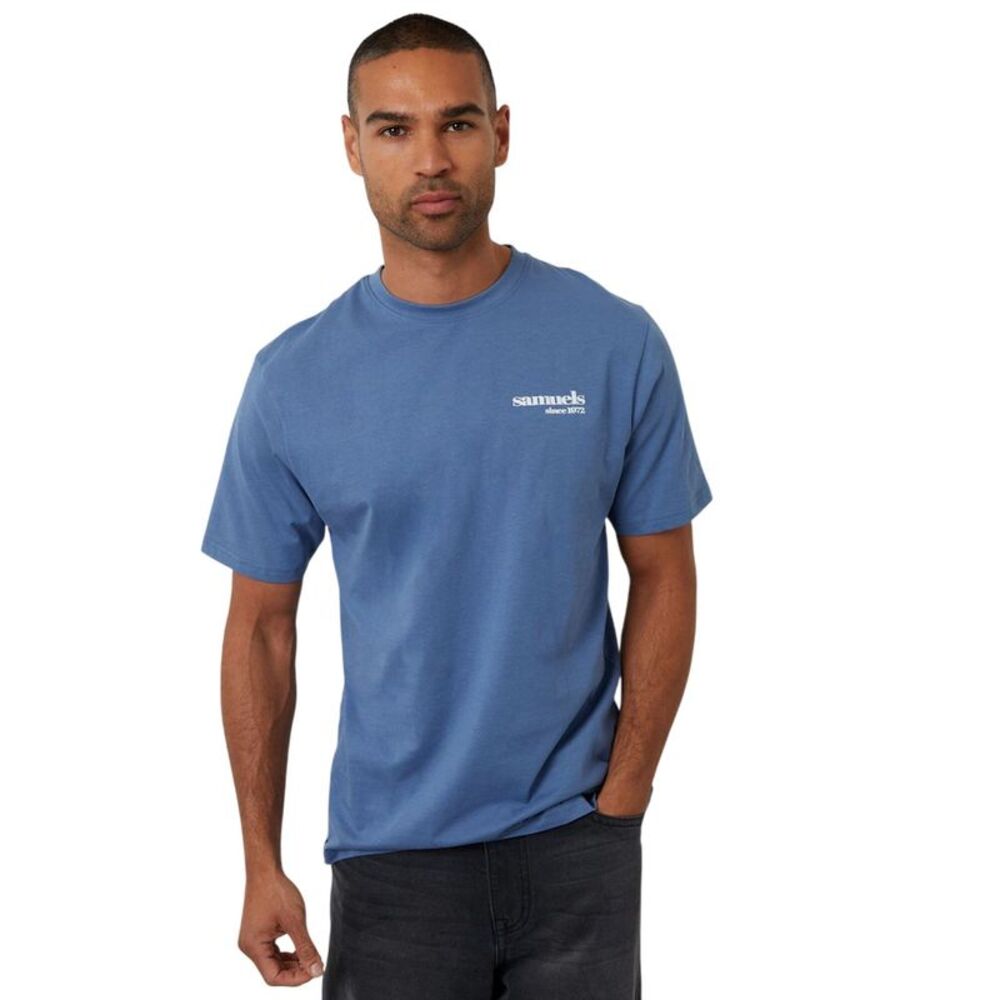Threadbare Mens Samuels Regular T-Shirt / Denim Blue